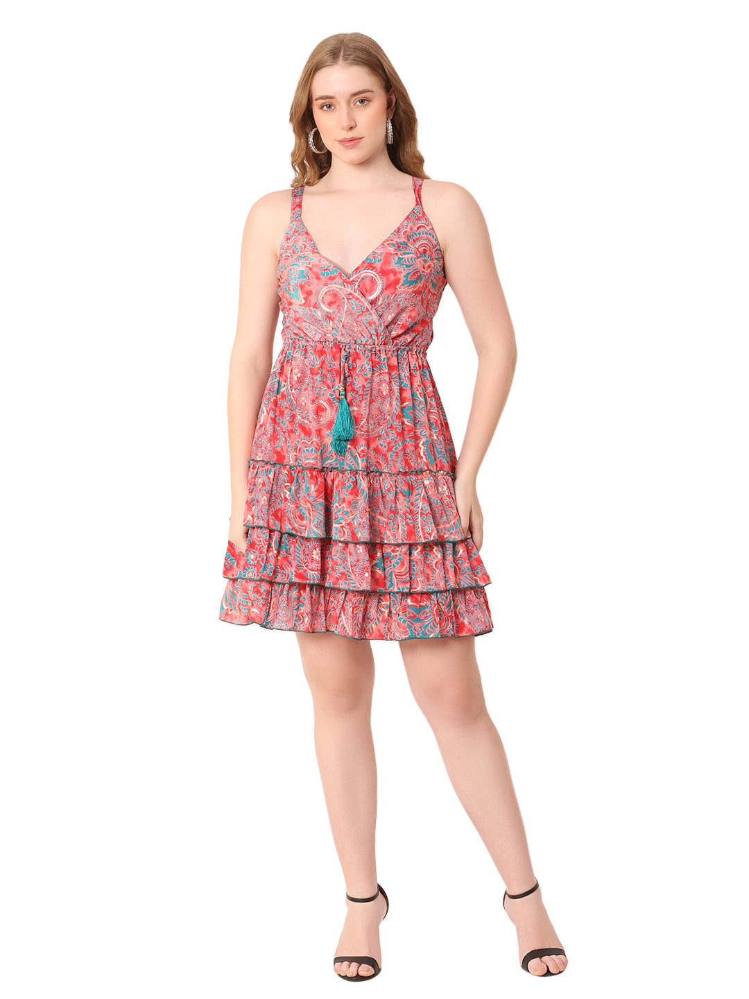 The Electric Bloom Dress – Pink/Turquoise/Orange