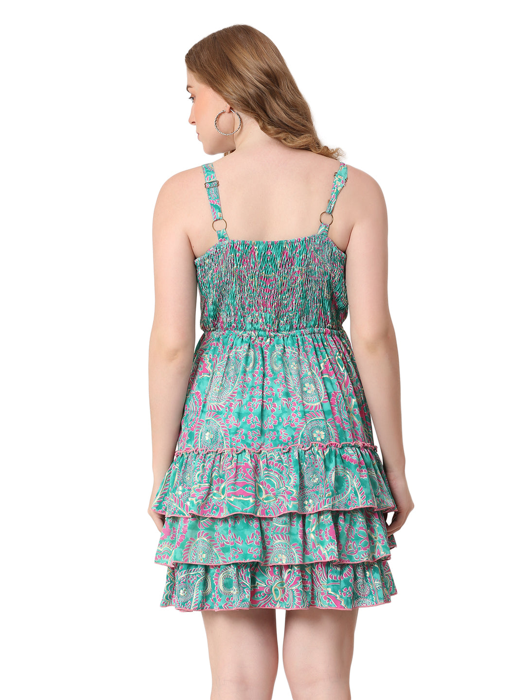 The Electric Bloom Dress – Pink/Turquoise/Orange