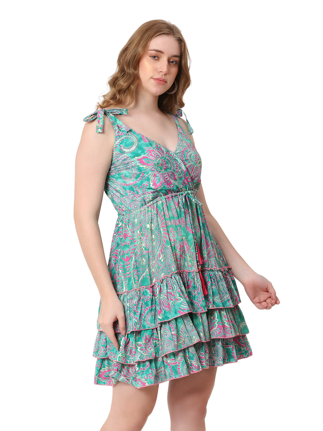 The Electric Bloom Dress – Pink/Turquoise/Orange