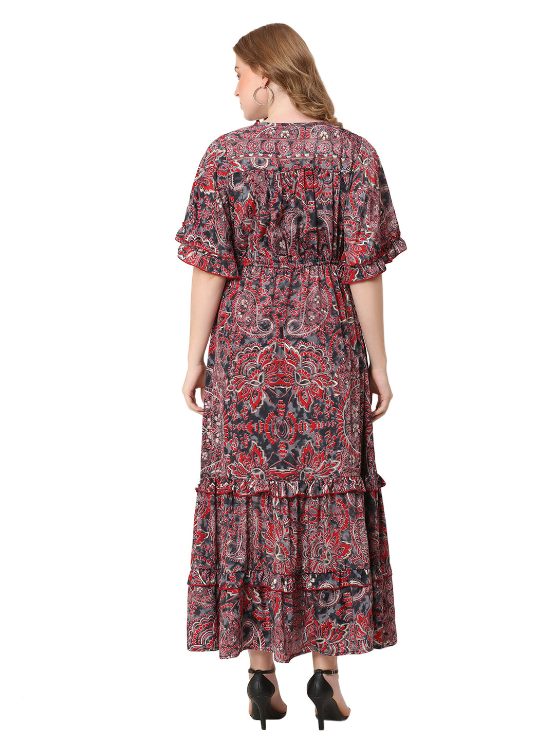 The Ember Line Dress – Brown & Orange Blend