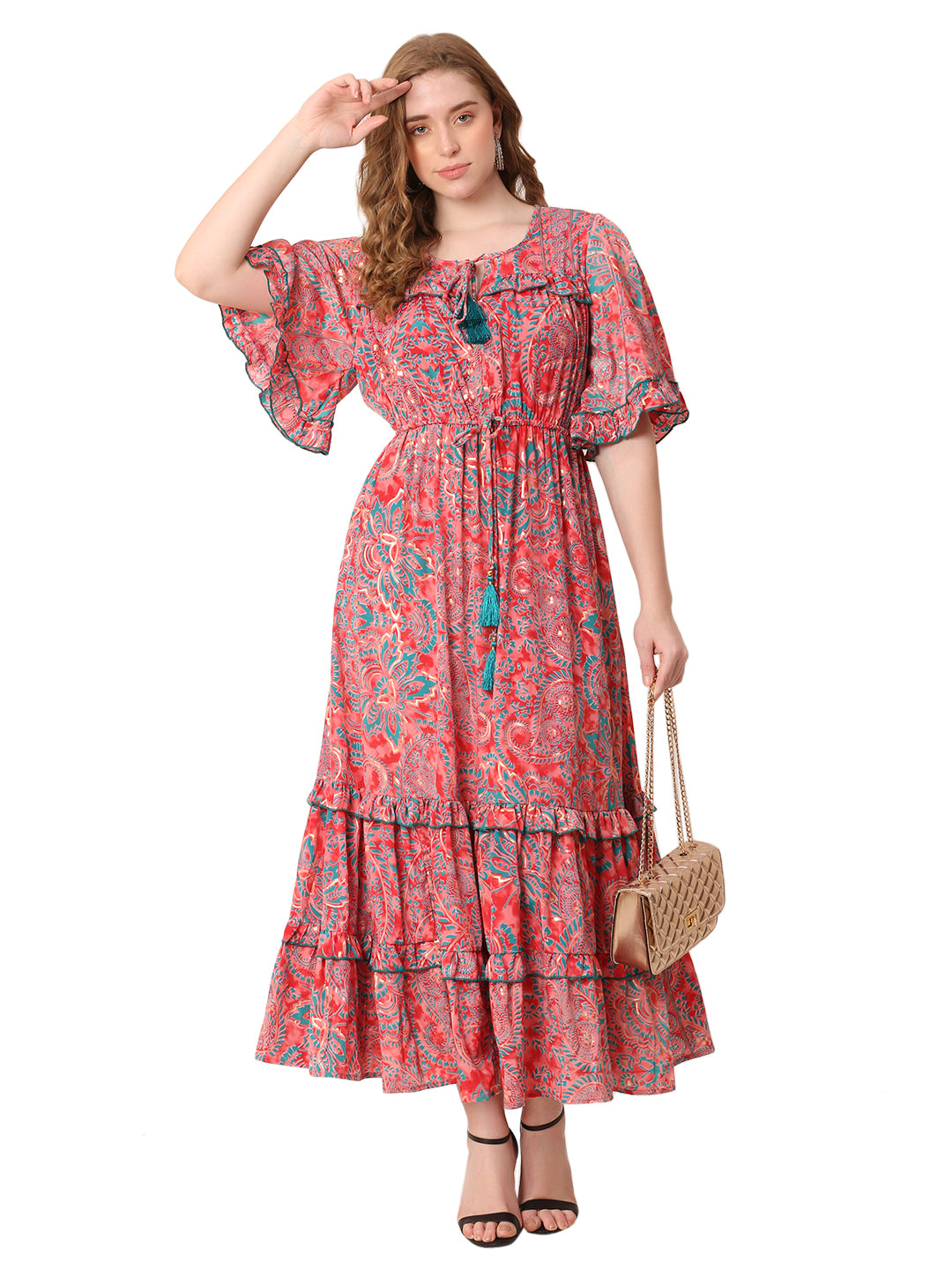 The Presence Dress – Ankle-Length Pink